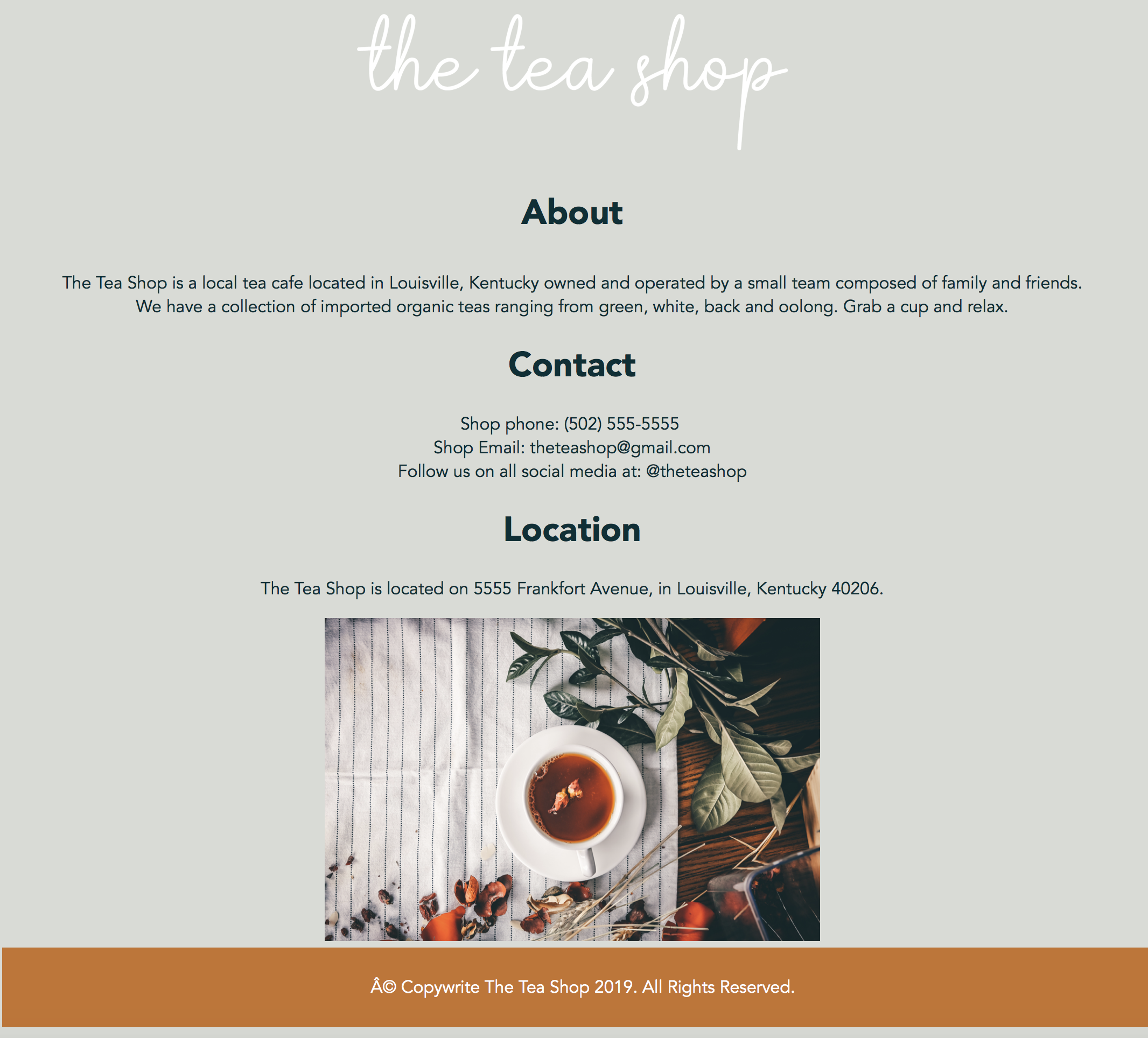 tea shop about